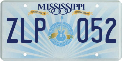 MS license plate ZLP052