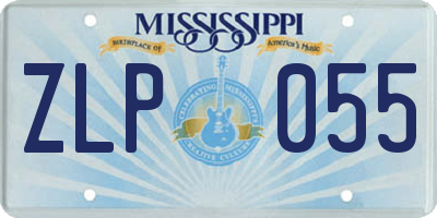 MS license plate ZLP055