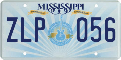 MS license plate ZLP056