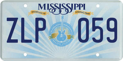 MS license plate ZLP059
