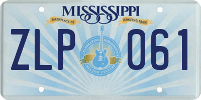 MS license plate ZLP061