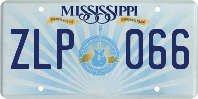 MS license plate ZLP066
