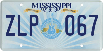 MS license plate ZLP067