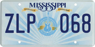 MS license plate ZLP068