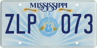 MS license plate ZLP073