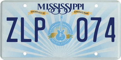 MS license plate ZLP074