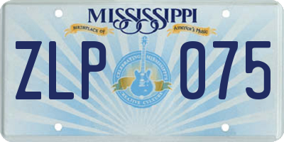 MS license plate ZLP075