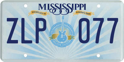 MS license plate ZLP077