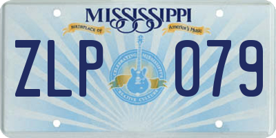 MS license plate ZLP079