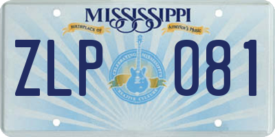 MS license plate ZLP081