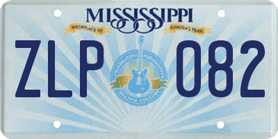 MS license plate ZLP082