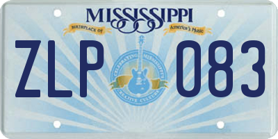 MS license plate ZLP083