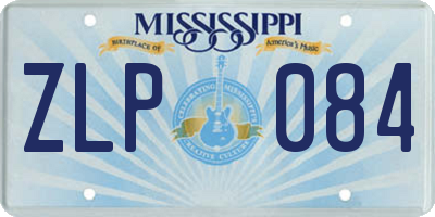 MS license plate ZLP084