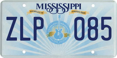 MS license plate ZLP085