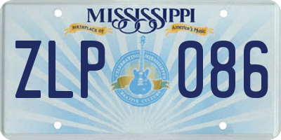 MS license plate ZLP086