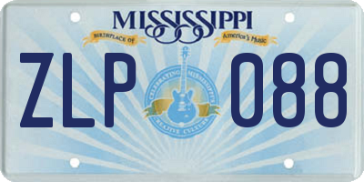 MS license plate ZLP088