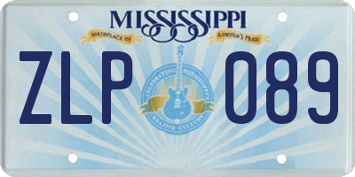 MS license plate ZLP089