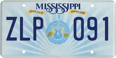MS license plate ZLP091
