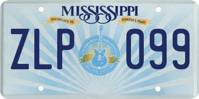 MS license plate ZLP099