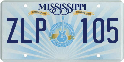 MS license plate ZLP105