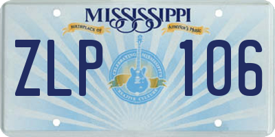MS license plate ZLP106