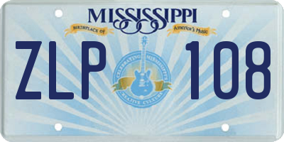 MS license plate ZLP108
