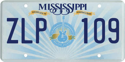 MS license plate ZLP109
