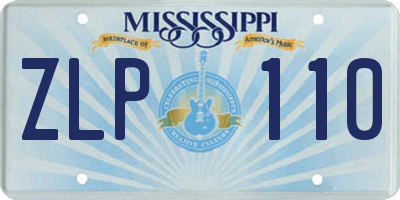 MS license plate ZLP110