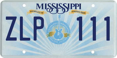 MS license plate ZLP111
