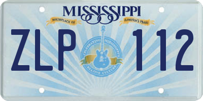 MS license plate ZLP112