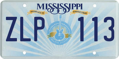 MS license plate ZLP113