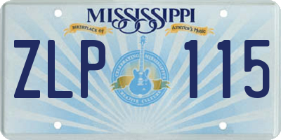 MS license plate ZLP115