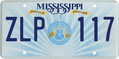 MS license plate ZLP117