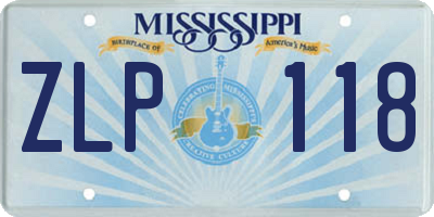 MS license plate ZLP118