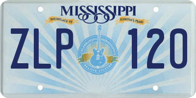 MS license plate ZLP120