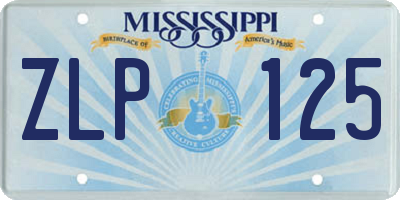 MS license plate ZLP125