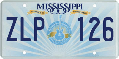 MS license plate ZLP126