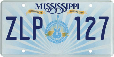 MS license plate ZLP127