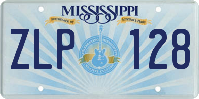 MS license plate ZLP128