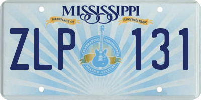MS license plate ZLP131