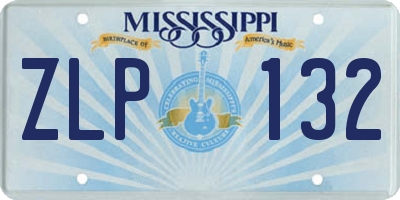 MS license plate ZLP132