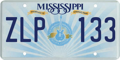 MS license plate ZLP133