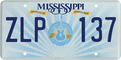 MS license plate ZLP137
