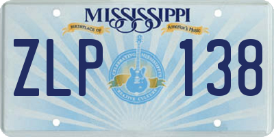 MS license plate ZLP138