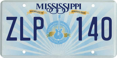 MS license plate ZLP140