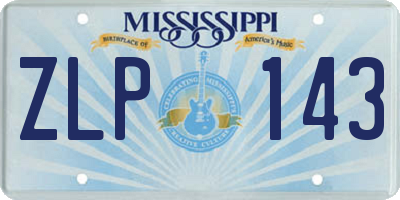 MS license plate ZLP143