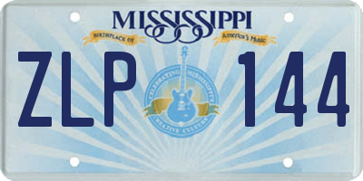 MS license plate ZLP144