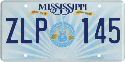 MS license plate ZLP145