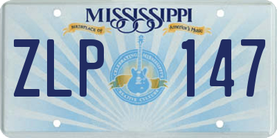 MS license plate ZLP147
