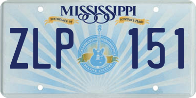 MS license plate ZLP151